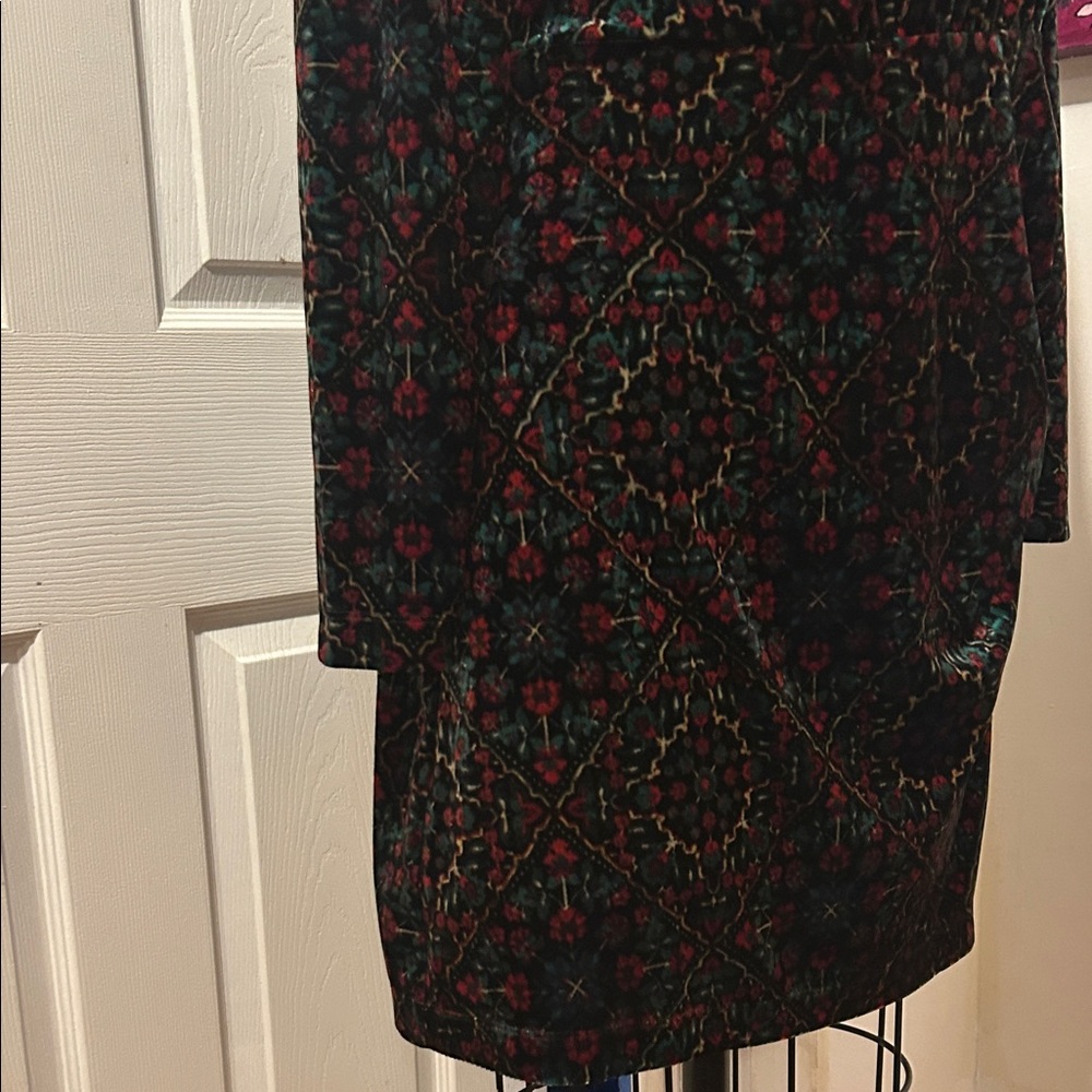 LOFT Elegant Multicolor velvet Patterned Dress NWT - image 6